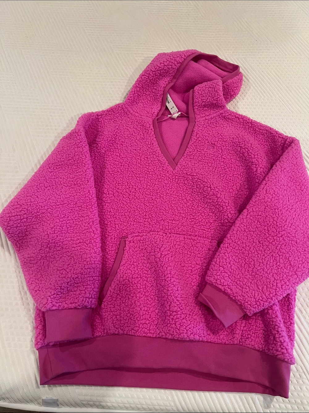 PINK Victoria's Secret Hot Pink Sherpa Hoodie Pullover